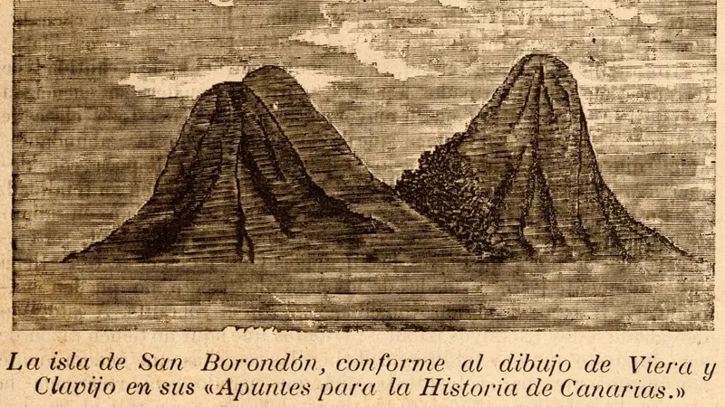Dibujo de la isla de San Borondón