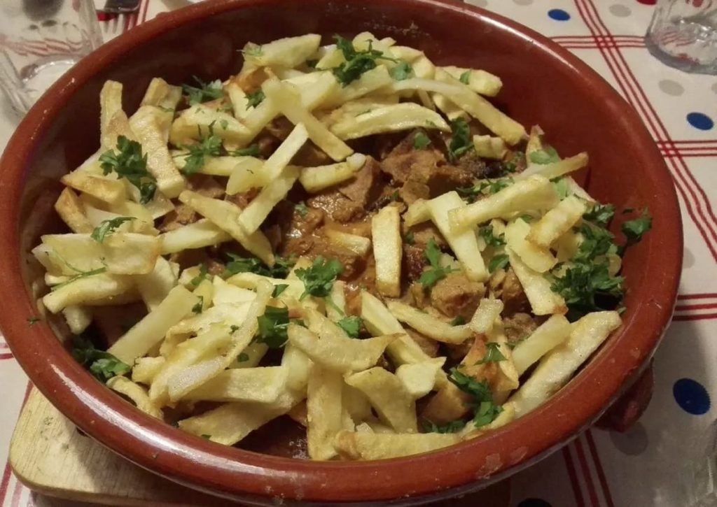 Meat dish fiesta with french fries