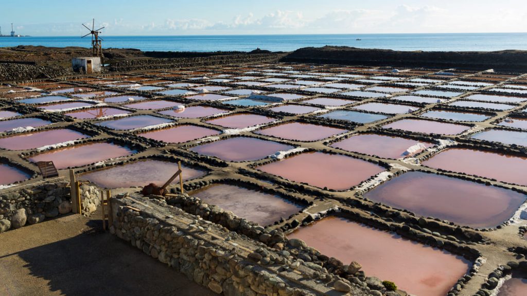 Canary Islands salt flats as seen from above